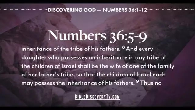 Bible Discovery - Numbers 34-36 Getting What We Deserve