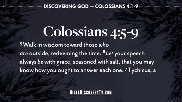 Bible Discovery - Colossians 4 Just and Fair